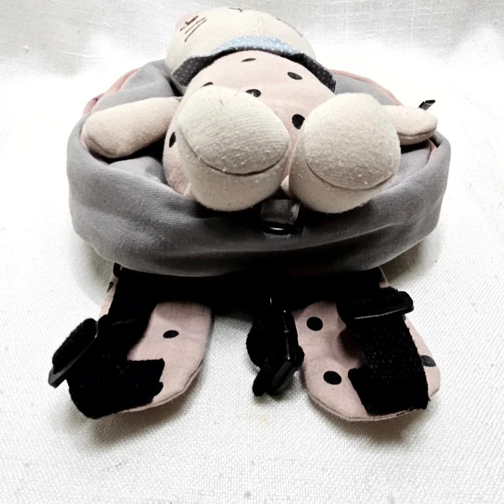 moimoln Bunny‎ Backpack Harness Toddler Pink Gray Plush Safety Leash LNX2WA3H08